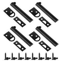 Juego de 4 Pestillos Deslizantes para Puerta, Color Negro