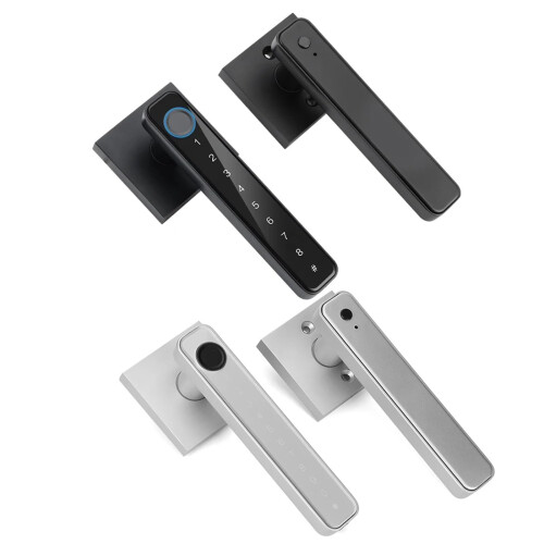 Smart Fingerprint Door Lock with Keypad, App Controlled Digital Password Handle, Black Electronic 1