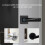 Smart Fingerprint Door Lock with Keypad, App Controlled Digital Password Handle, Black Electronic 4