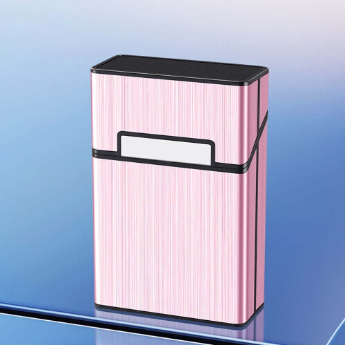 Cigarette Case for 20 Regular Size Cigarettes - Magnetic Closure, Moisture-Proof, Pressure Resistant Pink 1