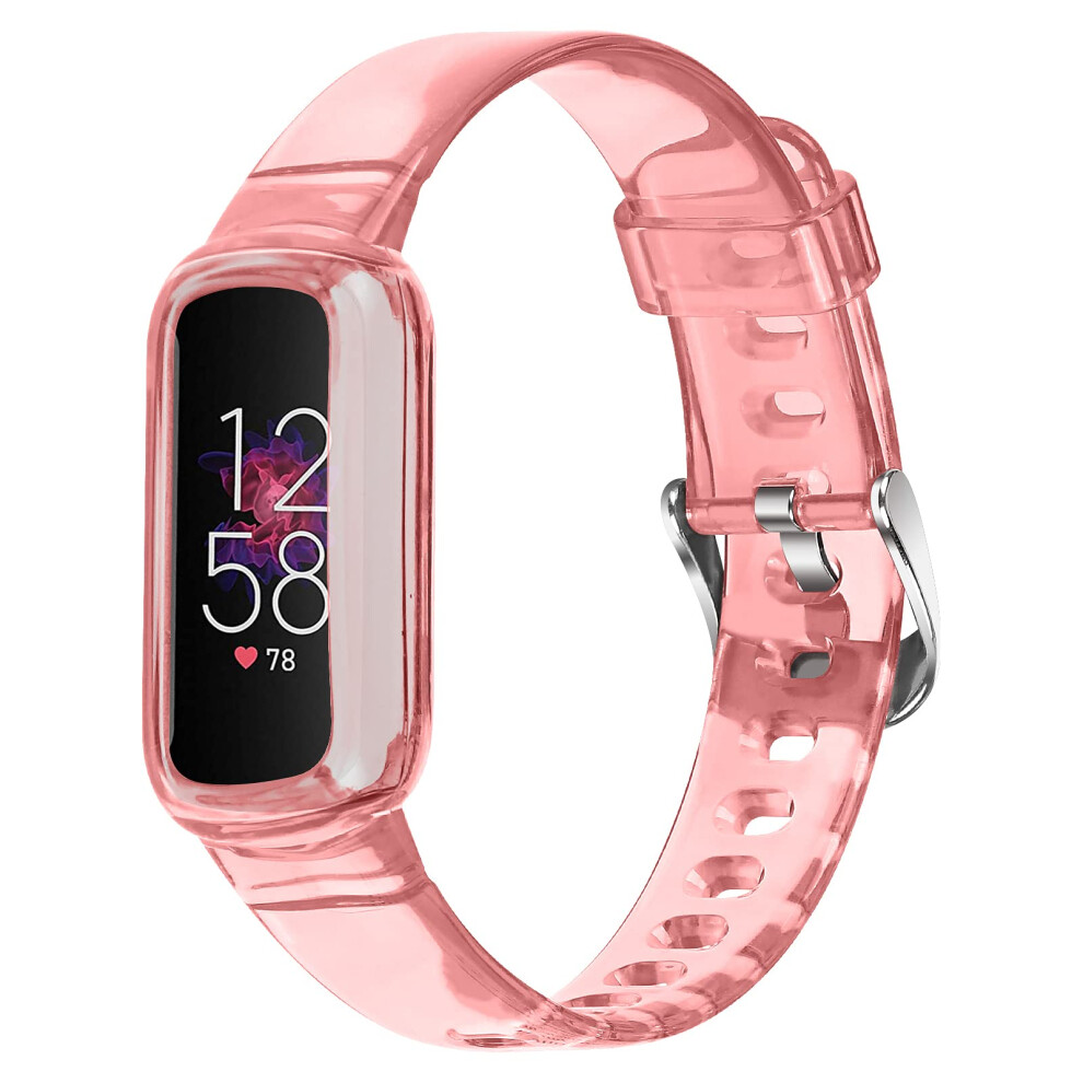 Transparent Tpu Replacement Strap With Protective Bumper Case For Fitbit Luxe Women 9092120538939