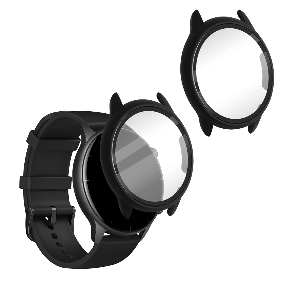 Tempered Glass Screen Protector With Frame, Edgetoedge Coverage, 2 Pack For Amazfit Gtr 2 2E Black 9455672039284
