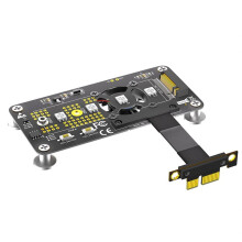 Cavo di Prolunga SSD M.2 (NGFF) NVME M-Key A PCIE 1X 3 In 1 con Ventola di Raffreddamento e LED con Scolorimento Automatico (10 Cm)