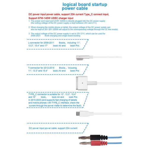 BY-3200S -Book Logic Board Boot Power Cable for -Book 2008-2023 Repair BATLOW Problem Solving Boot Cable Tool 1
