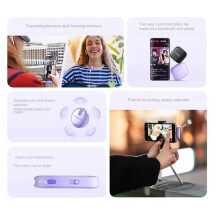 Maono WM620 PB2 Phone Wireless Lapel Microphone Noise Reduction and Improve the Sound Quality Receiving Black Type-C