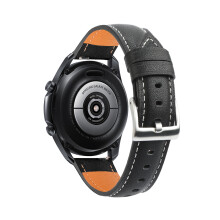 Armband Leder Lederarmband Kompatibel mit 41mm Samsung Galaxy Watch 3 Schwarz