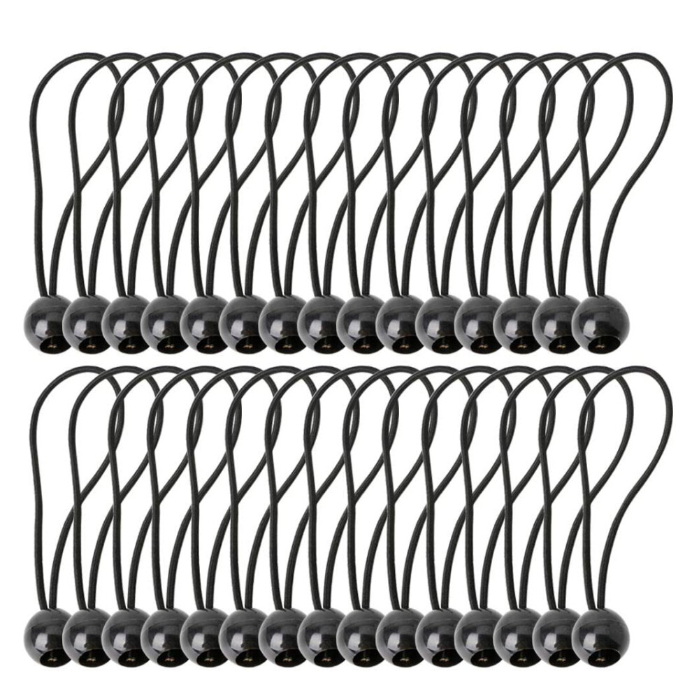 30 Pcs Bungee Cord With Balls Elastic Ties Bungee Toggles Ties For Marquees,Tents Banners,Flag Poles,Tarp 4713241380980