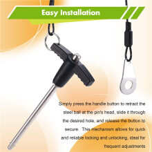 T Handle Quick Release Pin 0.2 Inch Diameter ,Stainless Steel Locking Pin with Push Button Lanyard Cable