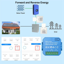 Tuya 2-Weg WiFi-Energiemeter Bidirectioneel 1/2 Kanaal met Klem App-Monitor Geproduceerd en Verbruikt Zonne- 2CT