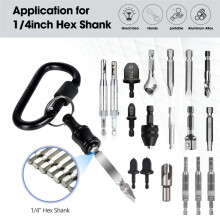 18Pcs 1/4Inch Hex-Shank Screwdriver Bits Holder Quick-Change Extension Bar Keychain Drill Screw Adapter Change Portable