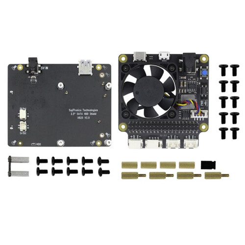 X825 V2.0 2.5 Polegadas  HDD/SSD Placa de Expansão de Armazenamento + X735 V3.0 Placa de Gerenciamento de Energia para Raspberry Pi 4B
