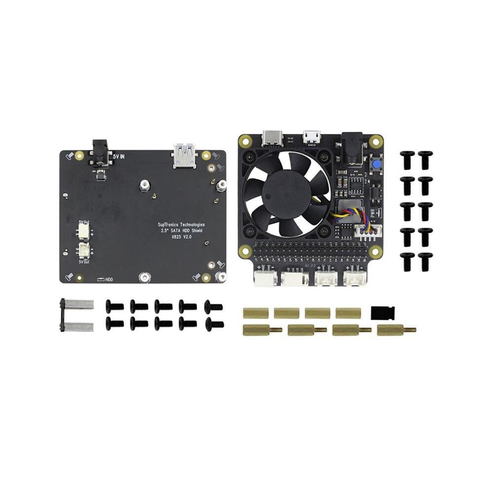 X825 V2.0 2.5 Inch Hdd/Ssd Storage Expansion Board+X735 V3.0 Power Management Board For Raspberry Pi 4B 6032923784891