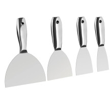 Conjunto de Espátulas, 4 Peças, Raspador de Aço Inoxidável Polido Premium de uma Peça para Acabamento de Drywall