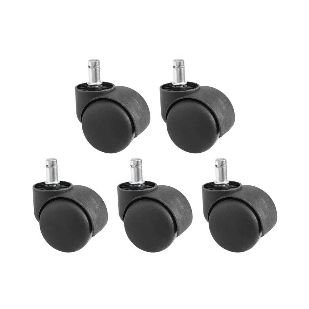 50Mm Office Chair Roller Castor Wheels - Set Of 5 - Black 6032614836663