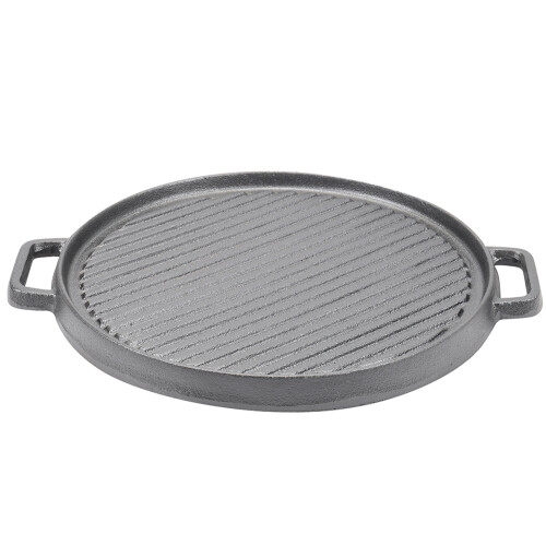 Black Cast Iron Grill Pan with Handles 1