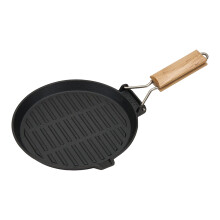 Garden Sanctuary 24cm Striped Surface Cast Iron Grill Pan with Pour Spout