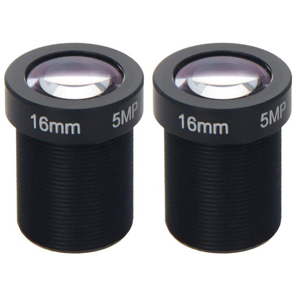 5Mp 16Mm F2.0 M12 Mount Cctv Camera Lens 2 Pack, Longrange Detail And Lowlight Clarity 9092120539950