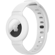 Silicone Wrist Band Bracelet with Shockproof Bumper Protection for Kids and Adults White for AirTag