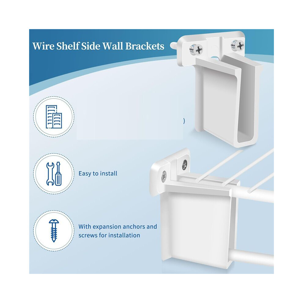 6 Pack Wire Shelf End Brackets Closet Shelves Brackets Plastic Wall Mount Shelf Brackets With Screws For Shelves Closet 6033613566285