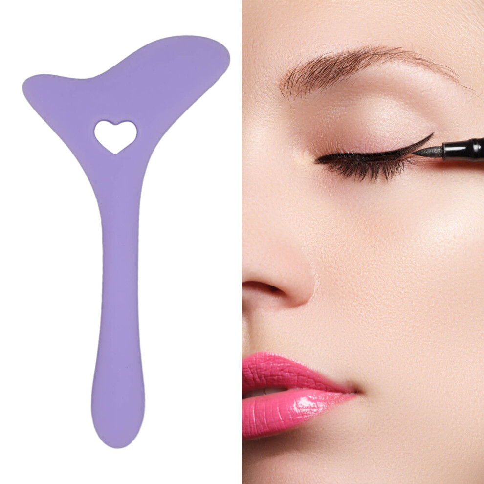 Cream,Purple Reusable Silicone Eyeliner Aid & Eye Shadow Tool With Cream Applicator Purple