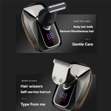 6-in-1 Men'S Electric Heads Shaver Rechargeable Cordless Hair Shaving for Bald Waterproof Wet Dry Beard Trimmer