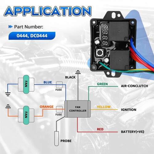 Digital Adjustable Thermostat Radiator Fan Temperature Controller -0444 1
