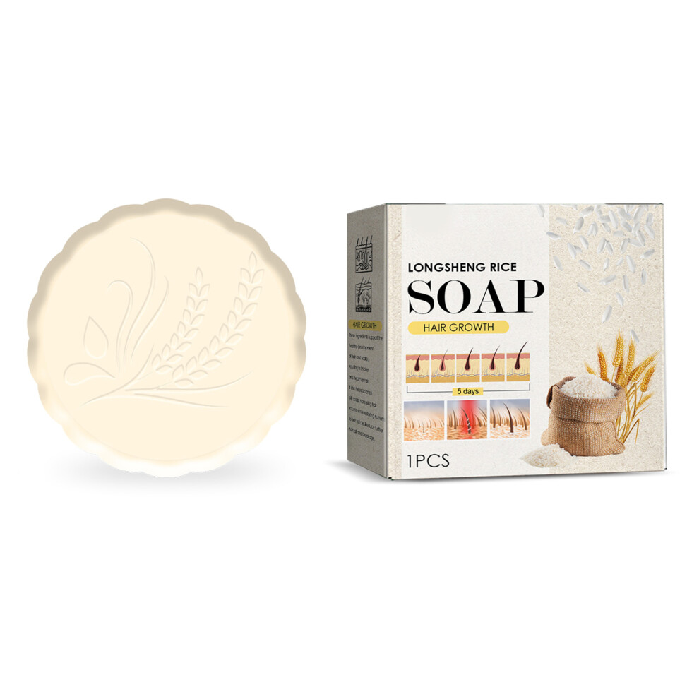 Natural Hair Growth Rice Soap Shampoo Bar 73x73x20mm 108g