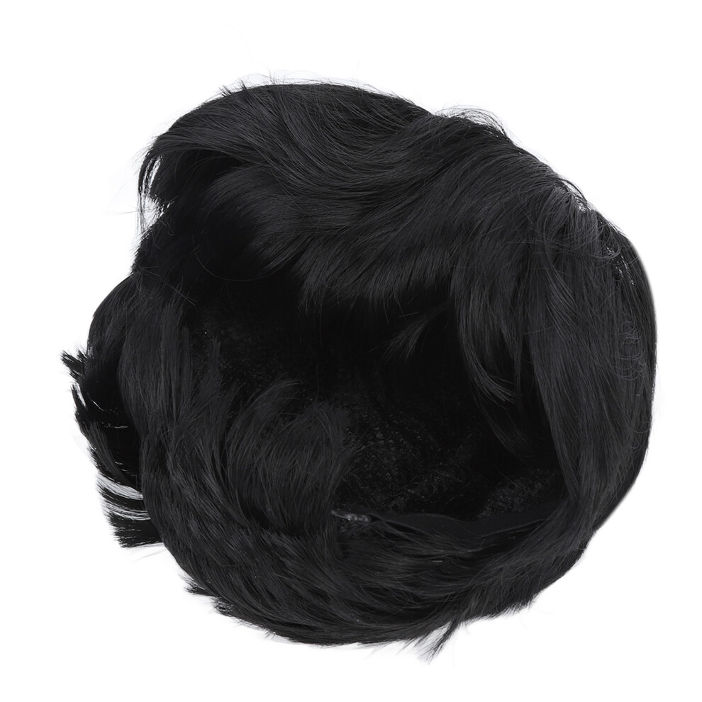 Unisex Black Mens Short Fluffy Synthetic Wig For Party Halloween Role Play Fantasy