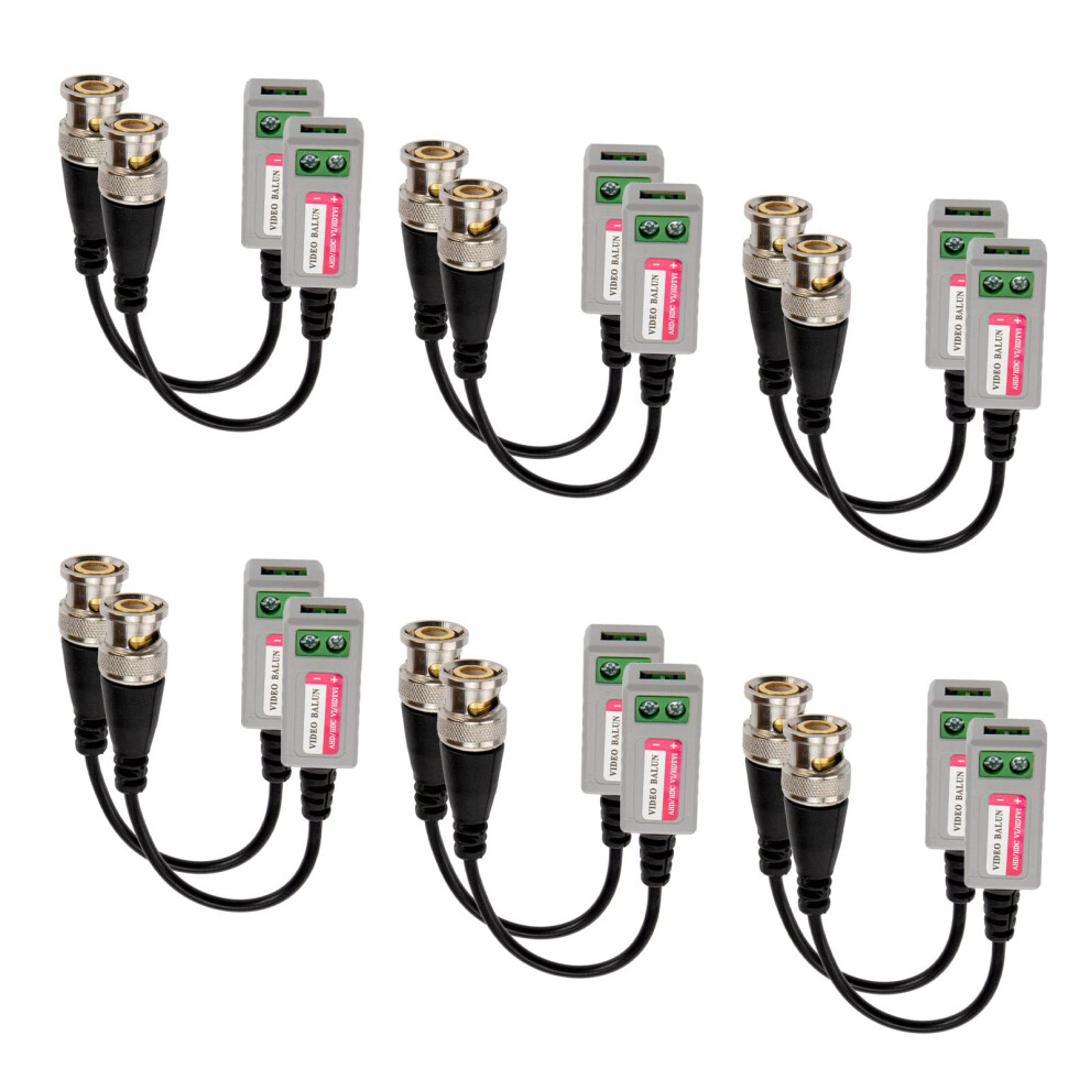 6 Pairs Passive Mini Cctv Bnc Video Balun Transceiver For Cat5 Cat6 Analog Security Cameras 9455672040945