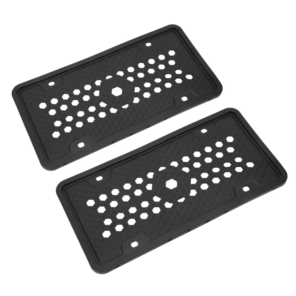 Silicone License Plate Frame Protector 2 Pack - Soft Flexible 305X155mm Black 6941390334457