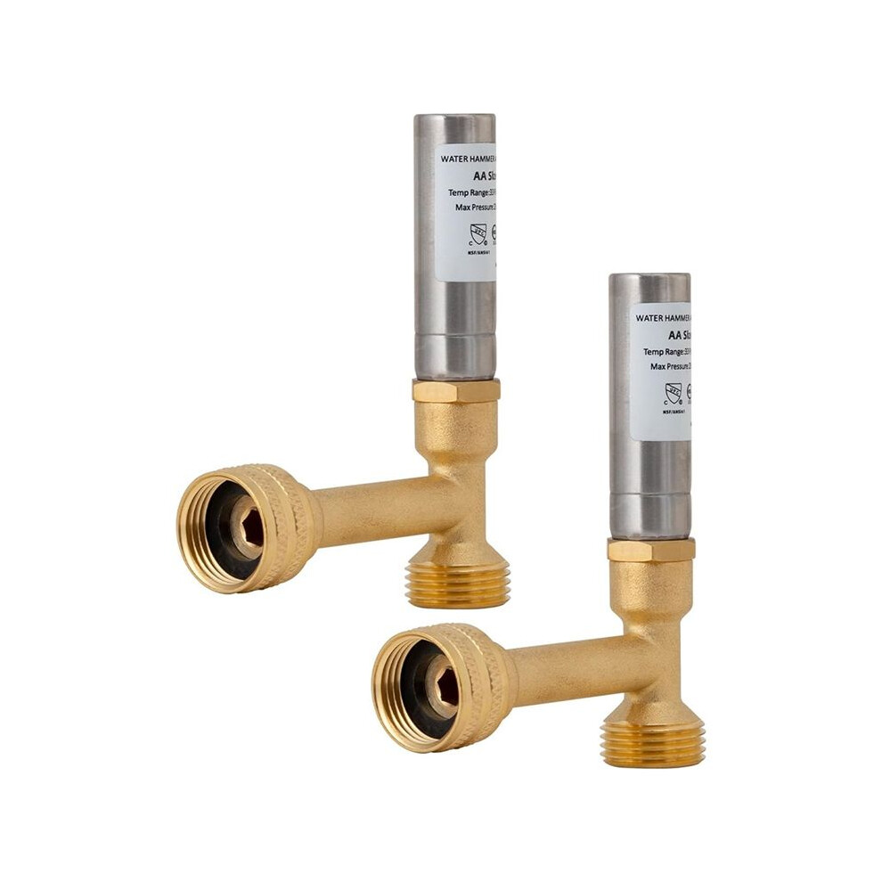 Water Hammer Arrestor, 3/4Inch Npt Thread For Washing Machine, Laundry Pipe, Washer,Hammer Arrestor (2-Pack) 6033609229217