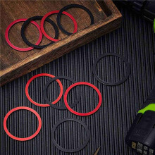 20 Pieces Bike 7 8 9 10 11 Speed Cassette Steering Wheel Hub Spacers 1mm 1.5mm 2mm 2.5mm 3mm Crank Washer (Black, Red)