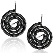 2 Pack 3m Spiral Telephone Handset Cord RJ9 RJ10 RJ22 Tangle Resistant for Home Office
