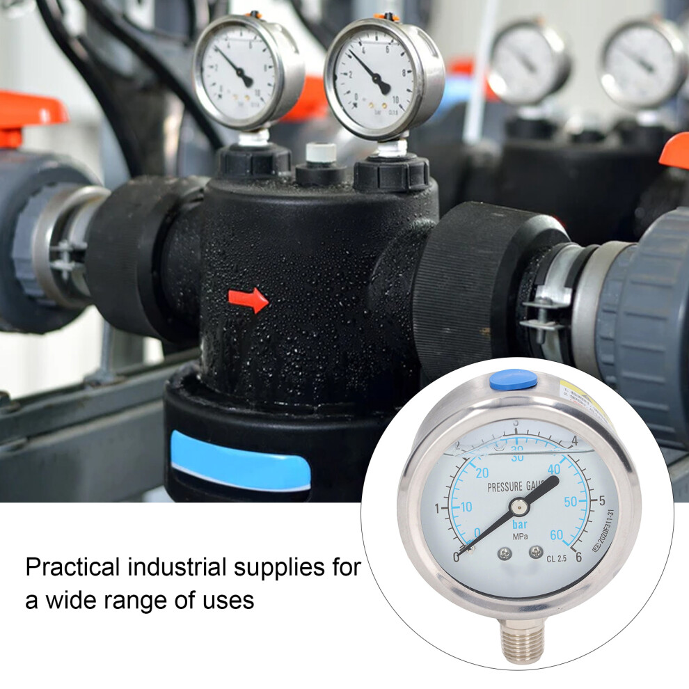 Yn60 Vibration Resistant Pressure Gauge 0-6Mpa 7055741760228