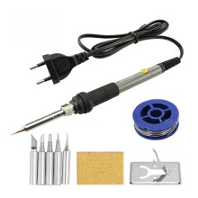 60W Adjustable Temperature Electric Soldering Iron EU 220V Welding Iron Rework Station Heat Pen Tips DIY for Repairing