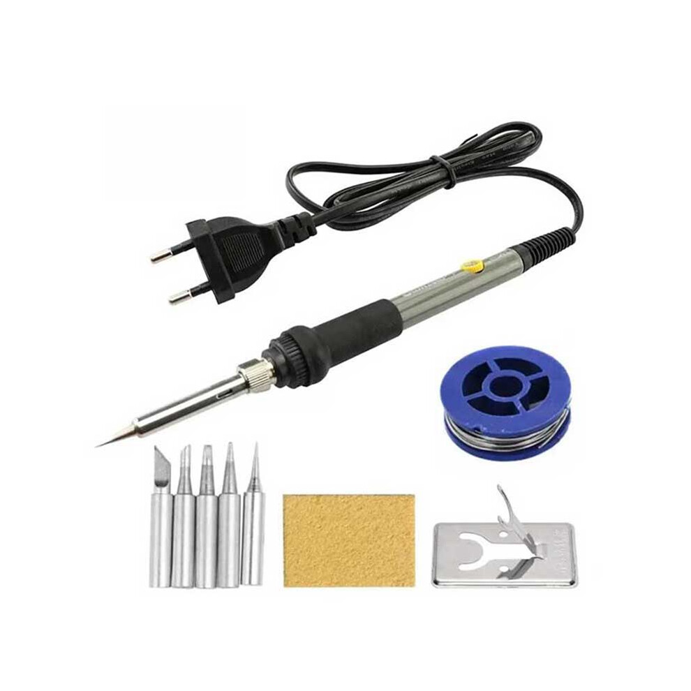 60W Adjustable Temperature Electric Soldering Iron Eu 220V Welding Iron Rework Station Heat Pen Tips Diy For Repairing 6033319620311
