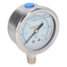 Edelstahl-Vibrationsbeständiger Öldruckmesser 0-6 MPa 1/4 Zoll NPT