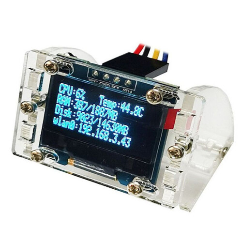 For Raspberry Pi 0.96 Inch OLED I2C SSD 4Pin Module with Case LCD Screen Display CPU Temperature for  STM32 2