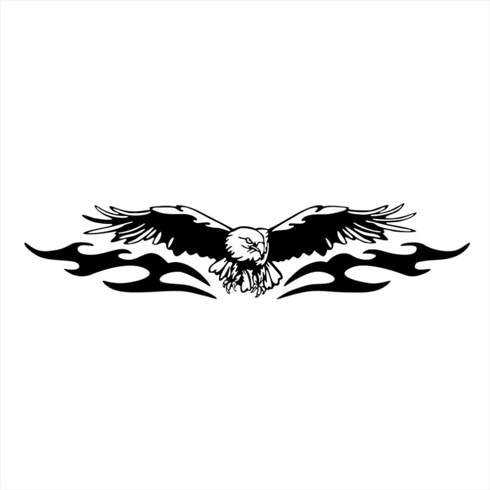 3Pcs Eagle Flame Car Hood Stickers Waterproof Vinyl Racing Car Decals Universal Durable Black 9330225942061