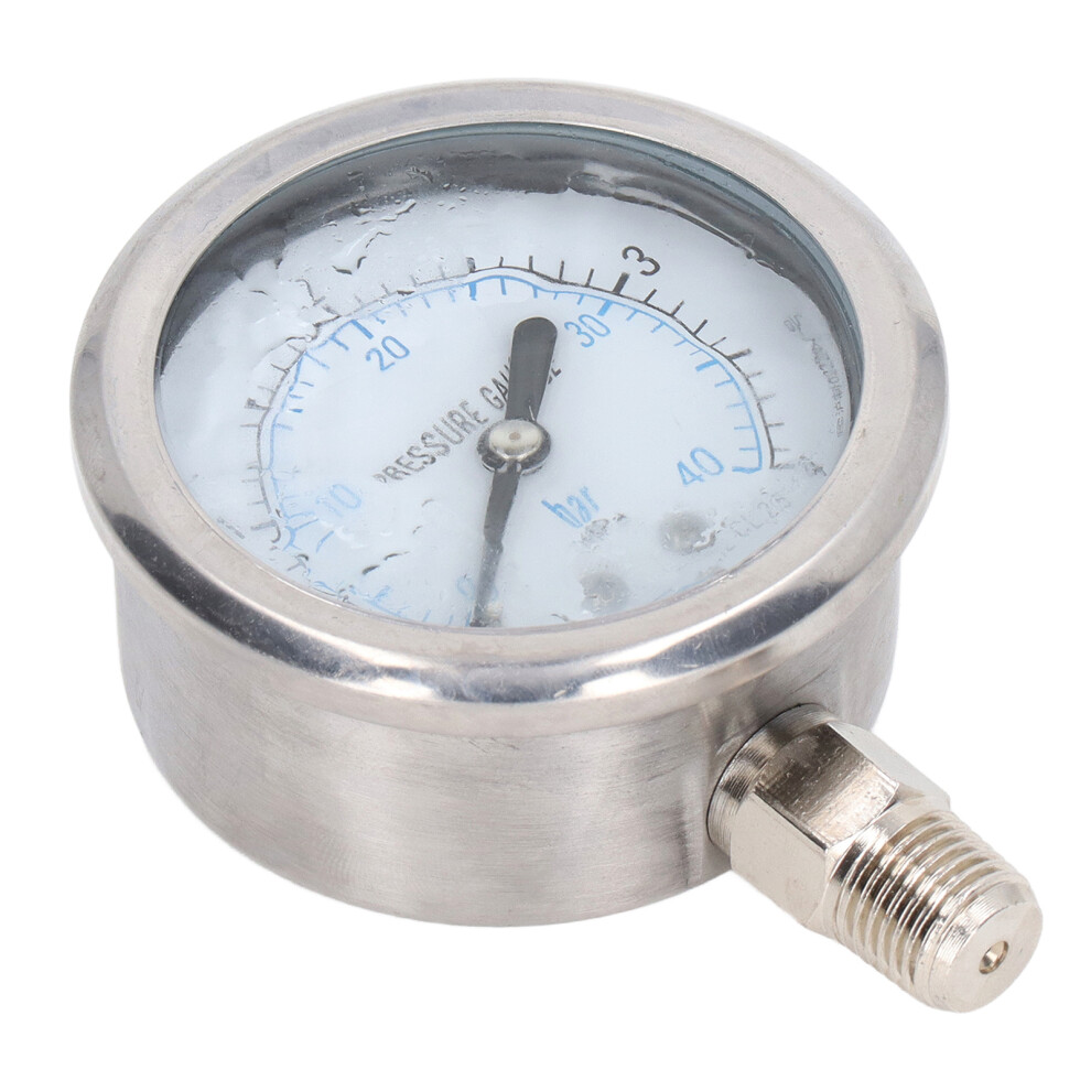 Stainless Steel Vibration Resistant Oil Pressure Gauge 0-4Mpa 1/4In Npt 7641390626352