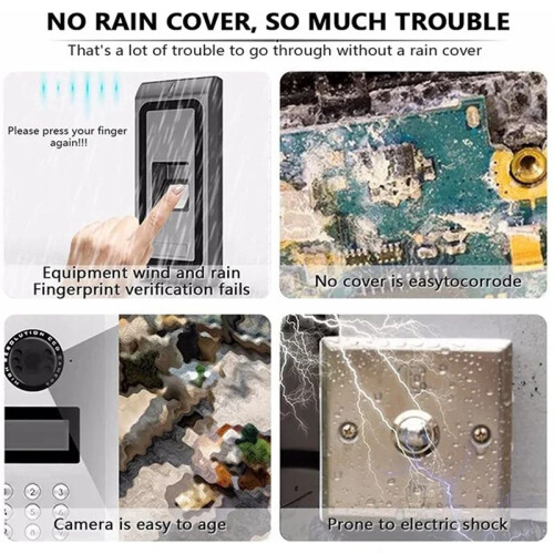 Metal Rainproof Cover Access Control Keypad Waterproof Case Rain Protector Protection Doorbell Button Card Reader Sun 2