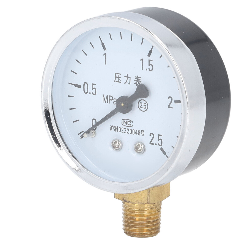 Pressure Gauge 1/4 Npt Transparent Dial Accurate 2.5Mpa Stainless Steel Housing 8431390334864