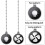 Ceiling Fan Pull Chain Set, 8Pcs Light Bulb and Fan Pattern Pull Chain Ceiling Fan Chain Extender with  Fan Chain 2