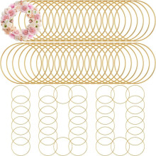 100 Pcs Metal Rings for Crafts for DIY Crafts Macrame Dream Catcher Supplies Gold Hoops Wedding Table Decor Wall Hanging