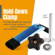 72250 T-Track Hold Down Clamp,5-1/2 Inch X 1-1/8 Inch,2 Pack,and T Track Knob Kit Accessories for Woodworking Jigs