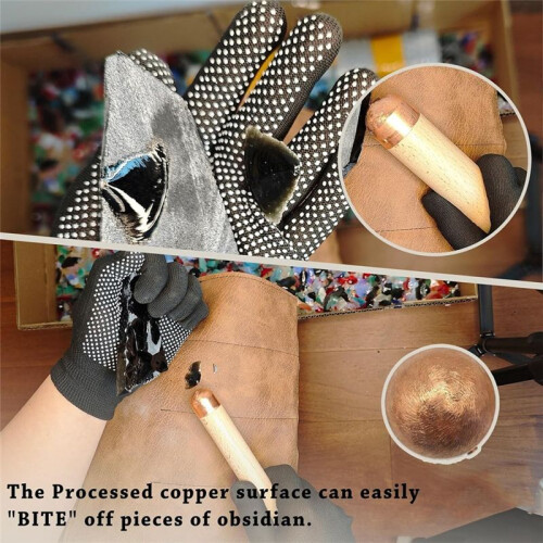 Obsidian Handmade Striking Tools, Dragon Crystal Stone Age Tool Kit, Napping Tools for Professionals and Beginners 1