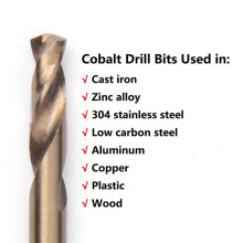 3.2mm Cobalt Drill Bits(20PCS),M35 HSSCO High Speed Steel Double Ends Stubby Body Twist Drill Bit Set for Hardened Metal