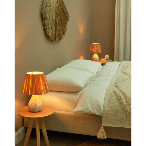 Beliani Set of 2 Table Lamps ARWADITO Ceramic Off-White 1