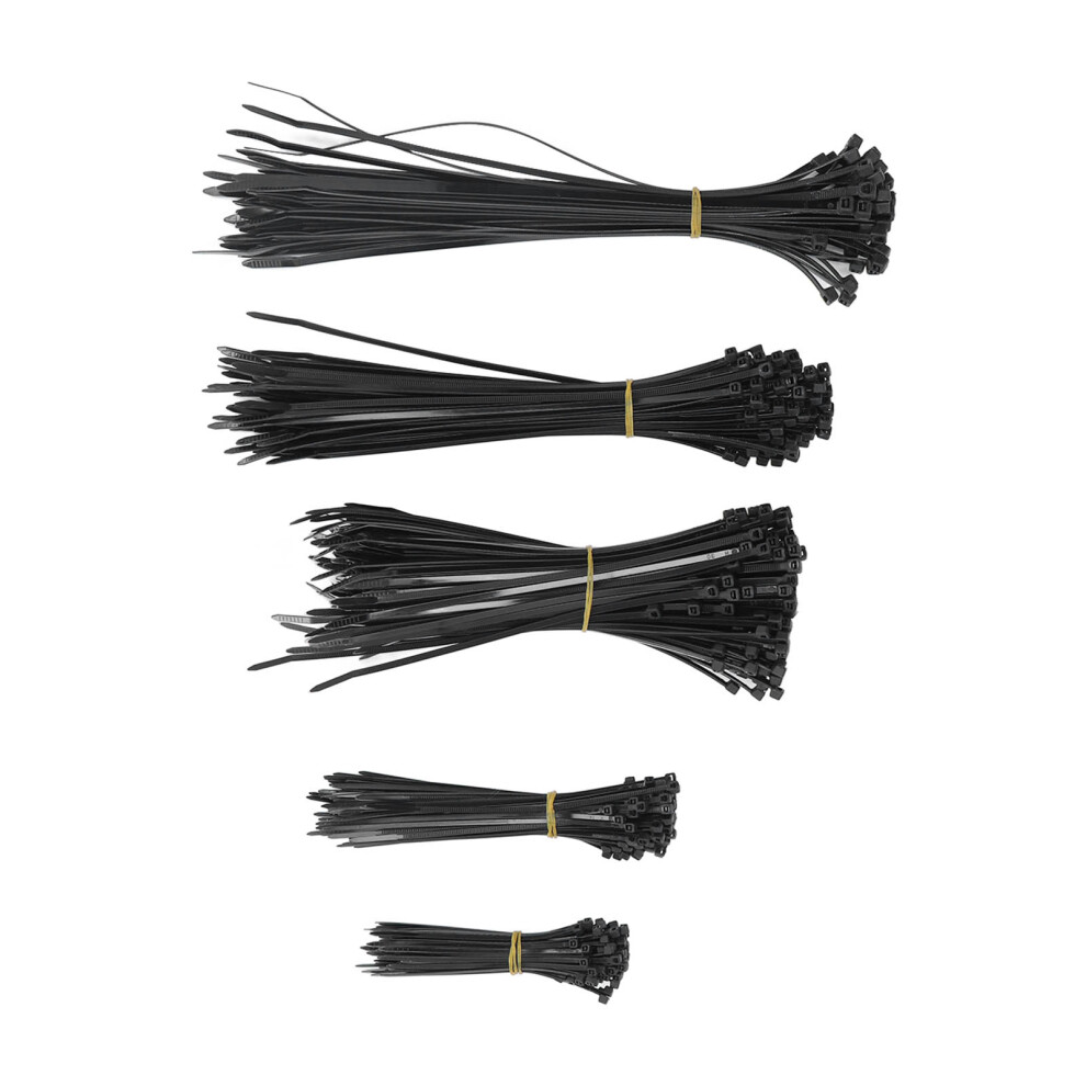 550Pcs Nylon Cable Zip Ties Assortment Set, Black, Various Sizes 5091390335884