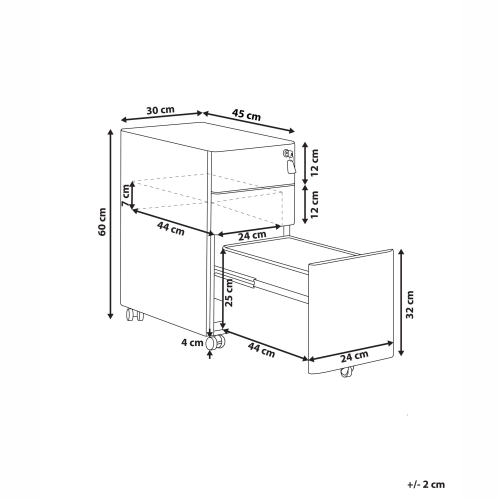 Beliani Storage Unit BOLSENA Metal Red 2